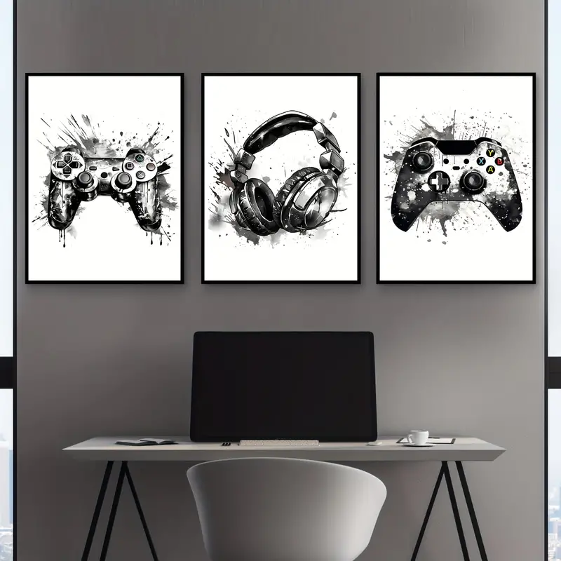 Gaming Accessories For Room - Lot de 3 tableaux sur toile