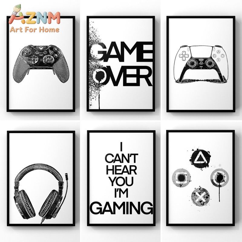 AZNM Toile murale de jeu noir  - Gaming Accessories For Room avis et prix